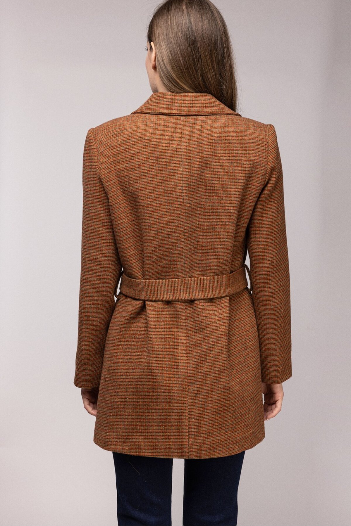 Saade  Premium Kuşaklı Cep Detaylı Blazer Dokuma Ceket - Görsel 5