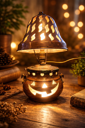 antiqloft El Yapımı Antik Bakır Masa Lambası – Vintage Rustik Dekoratif Aydın...