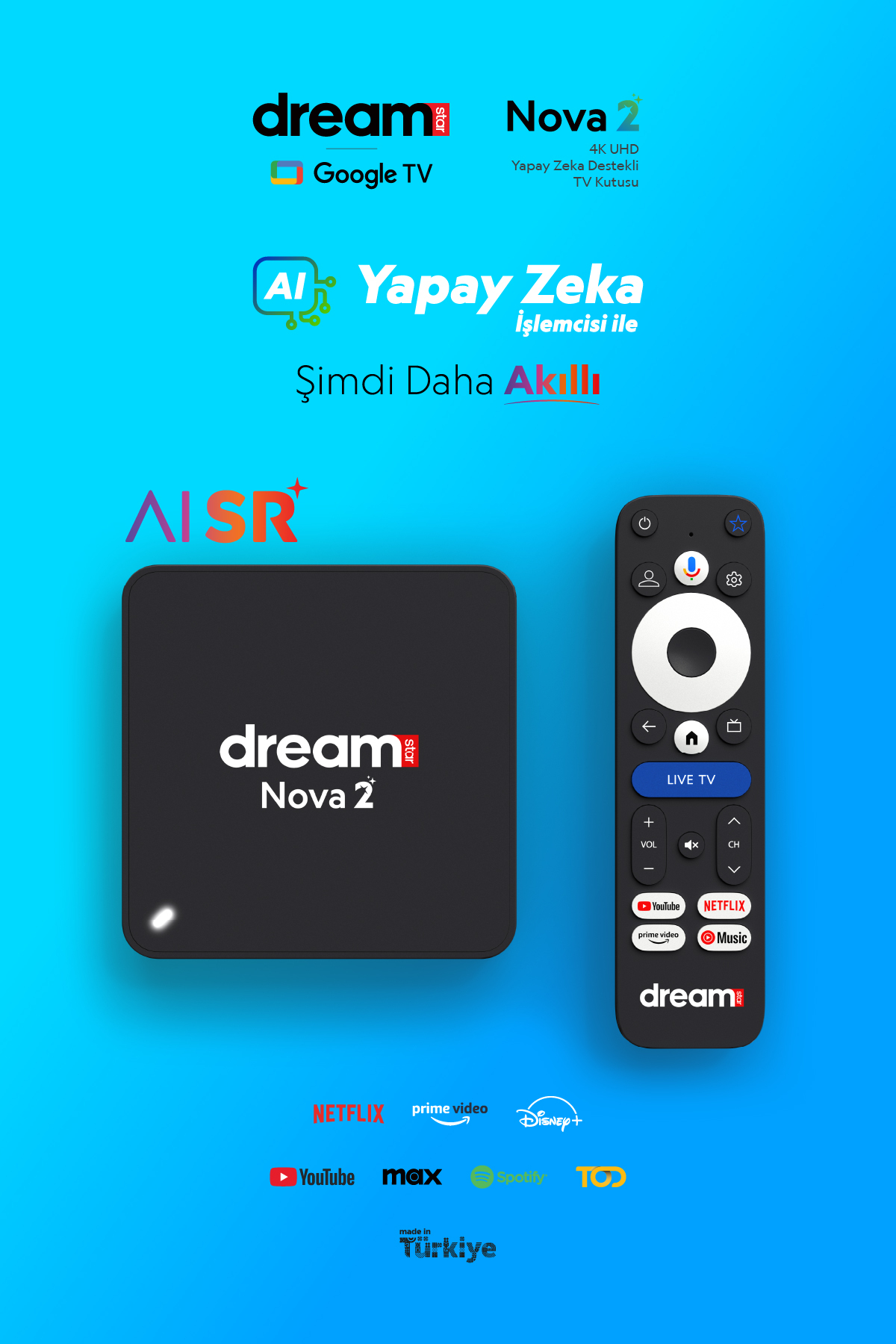 Dreamstar Nova 2 | 4K | Yapay Zeka (Bu üründe 12 ay TV+ hediyesi
