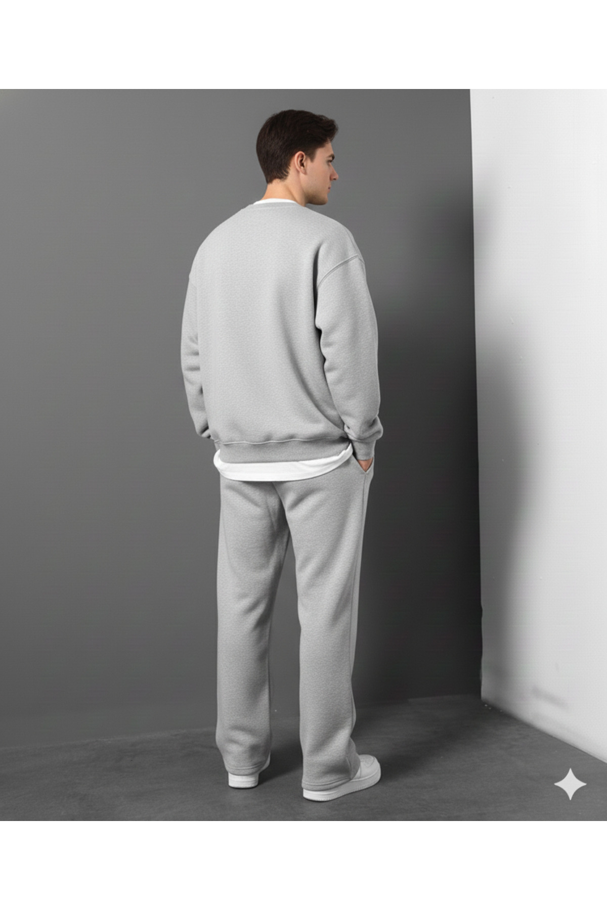 CANDERO  Kışlık Şardonlu İçi Pamuklu Erkek 2 Adet (Siyah + Gri) Eşofman Altı Bol Paça Baggy Büyük Beden Cepli - Görsel 6