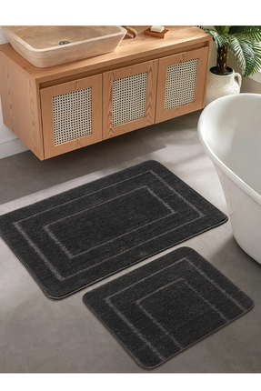 Konfor Halı Doğal Kaymaz Taban Banyo Paspas Seti Uzun Ömürlü Yumuşak Dokulu S...