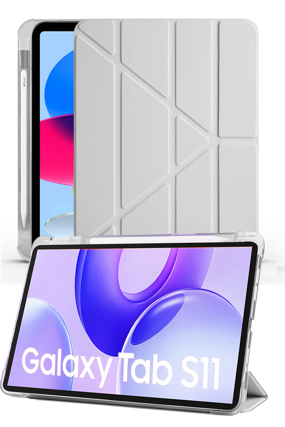 Samsung Galaxy Tab S11 X730 11 Inch Compatible Smart Cover Tablet Case with Pen Compartment