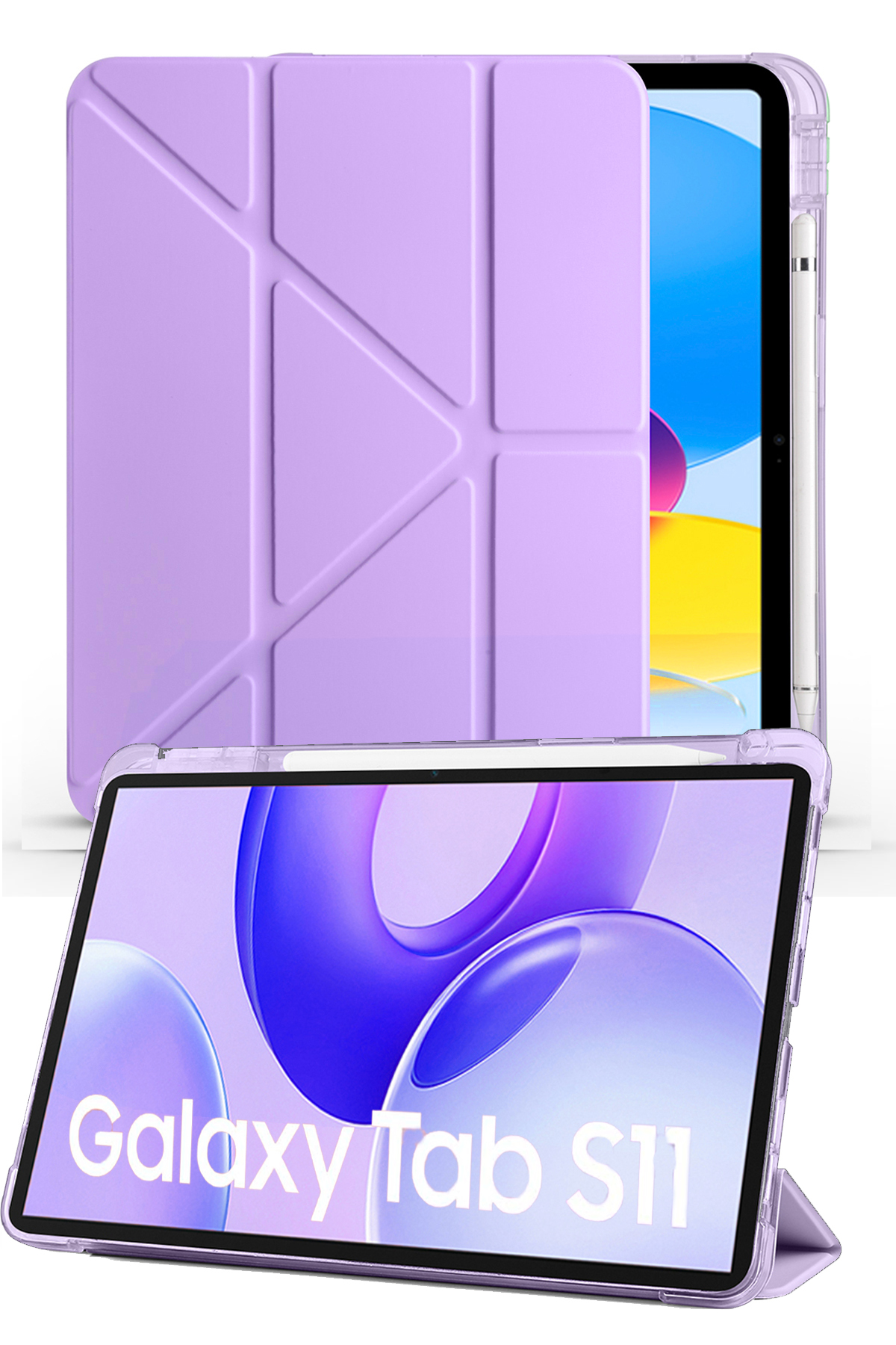 Samsung Galaxy Tab S11 X730 11 Inch Compatible Smart Cover Tablet Case with Pen Compartment