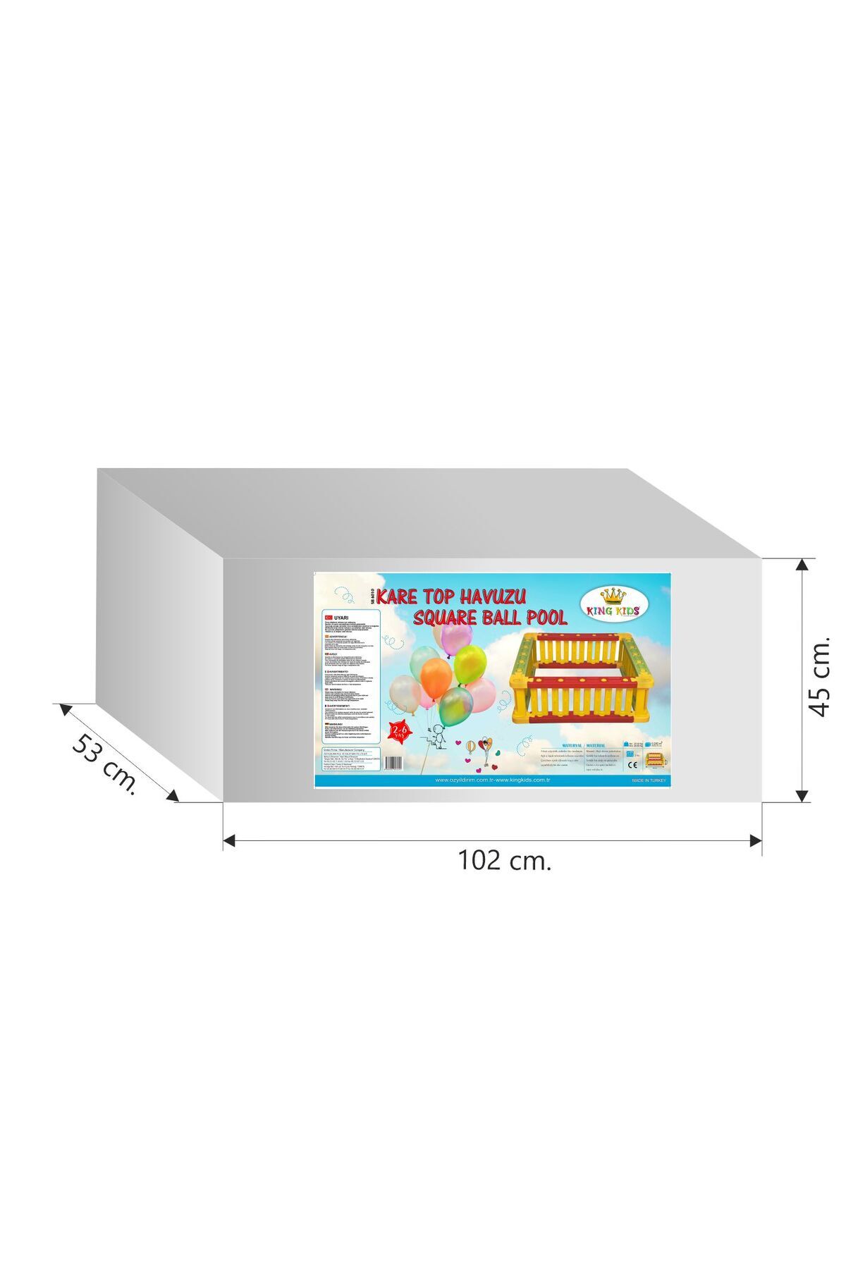 MUPARK Kare Top Havuzu 136 cm Kaydırak Uyumlu Çocuk Oyun Parkı Geniş Bahçe ve Ev Tipi fotoğrafı 5 (önizleme)