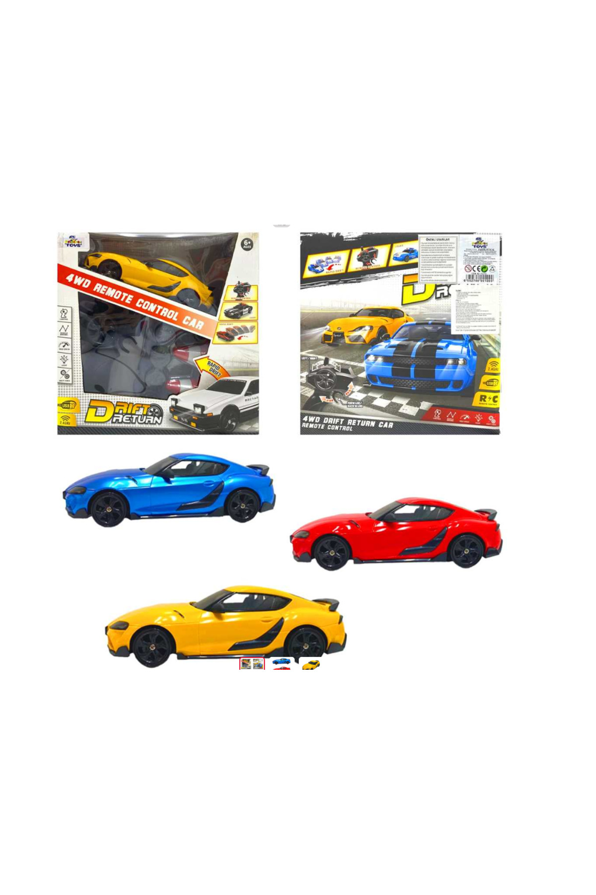 PASİFİK OYUNCAK PASİFİK KUMANDALI SUPRA DRİFT ARABA 93218 4WD R/C