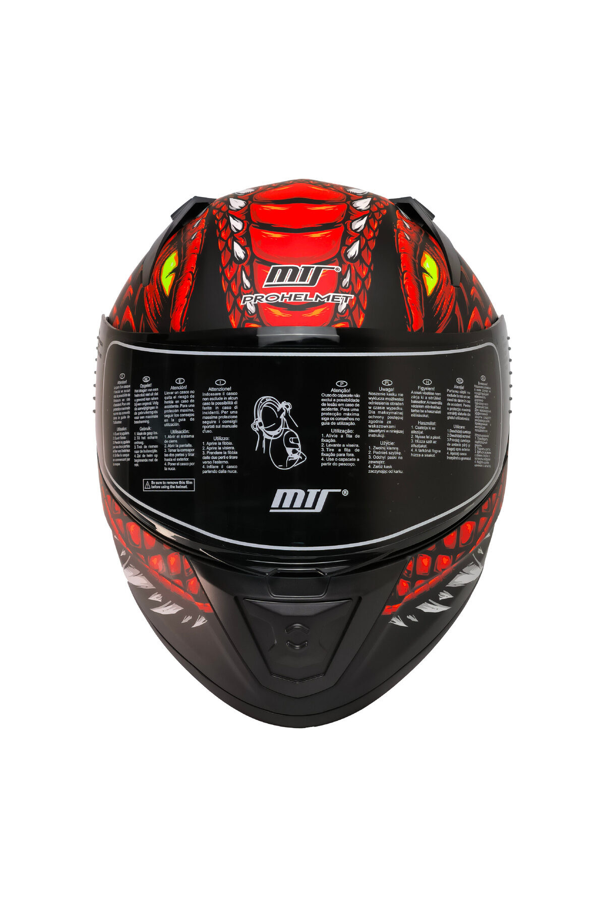 MTS PRO HELMETS M-801 SNAKE DRAGLAX RED FULL FACE MOTOSİKLET KASKI
