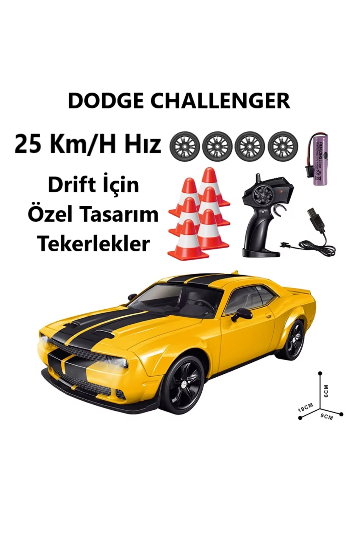 Brother Toys 25 Km/H Hız Yapan Dodge Challenger Görünümlü Şarjlı