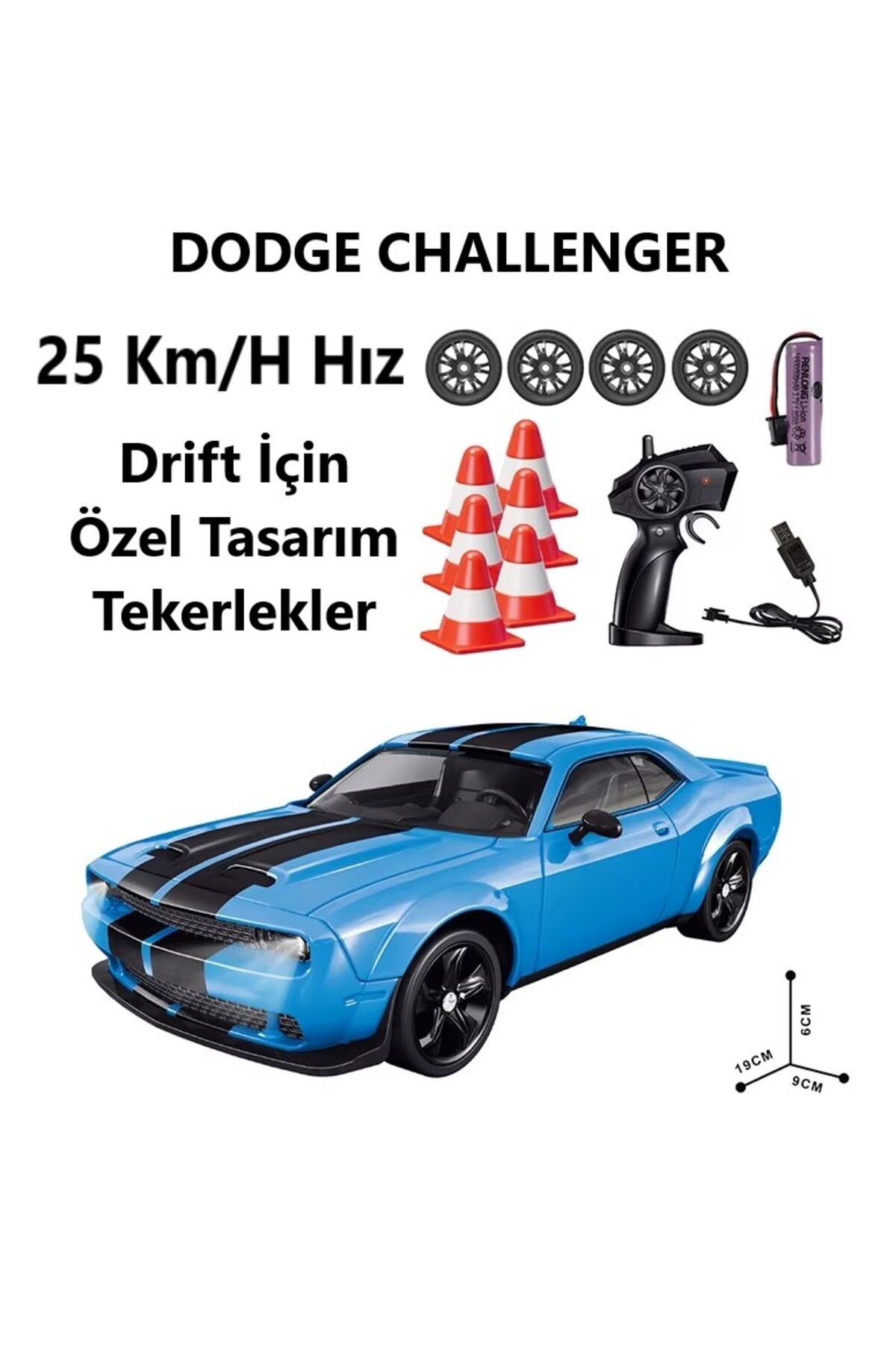 Brother Toys 25 Km/H Hız Yapan Dodge Challenger Görünümlü Şarjlı