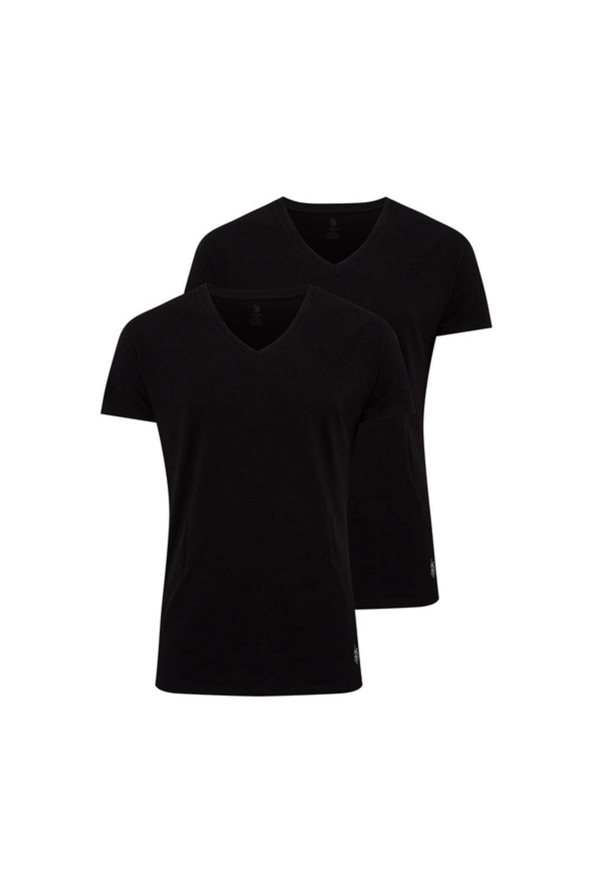 یو اس پولو تی‌شرت/تاپ مردانه آستین کوتاه یقه هفت نخی مودال طرح لیکرا