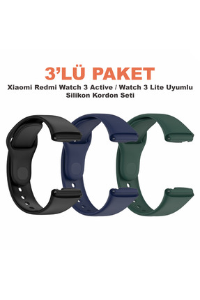 Dexmon Xiaomi Redmi Watch 3 Active / Watch 3 Lite Uyumlu 3’lü Silikon Kordon ...