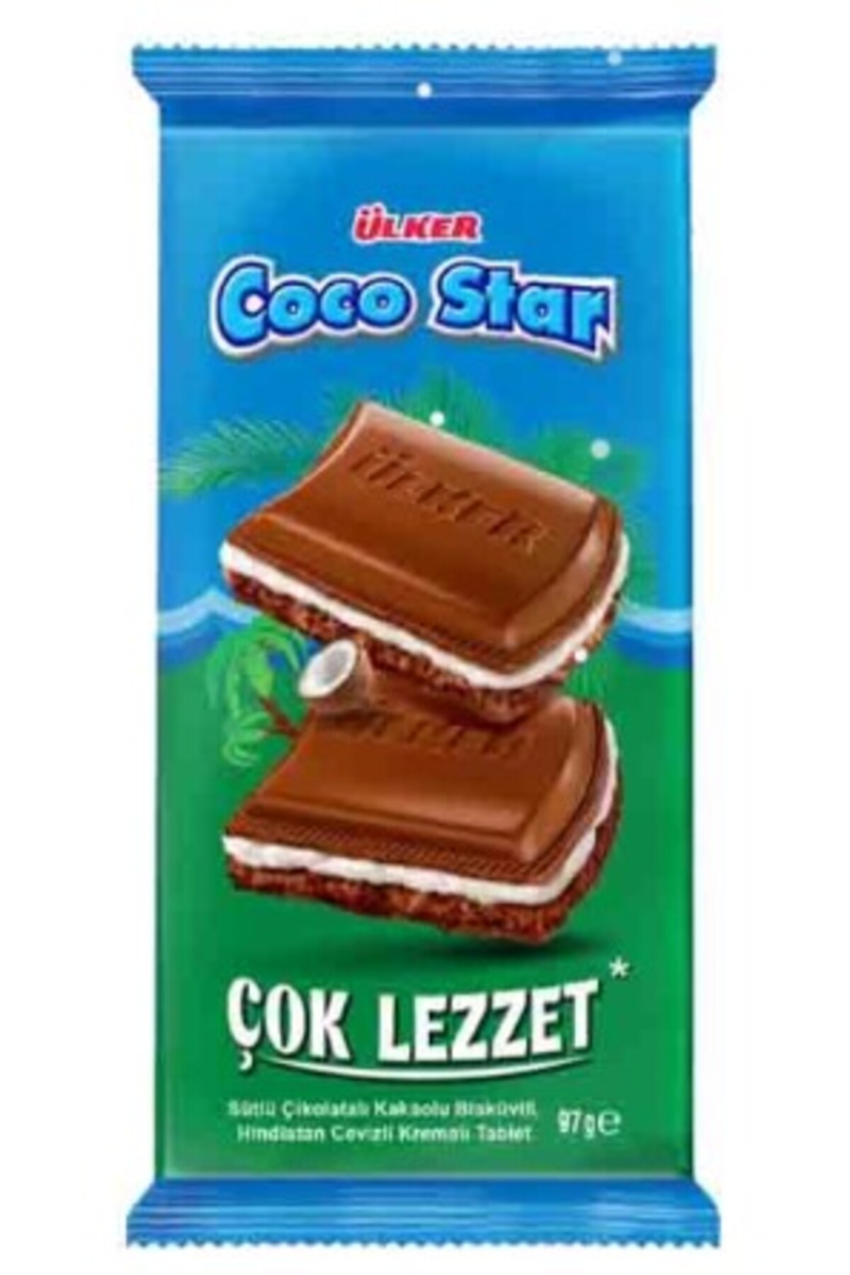 Ülker COCO STAR Tablet Çikolata Çikolatalı, Bisküvili, Hindistan(02)