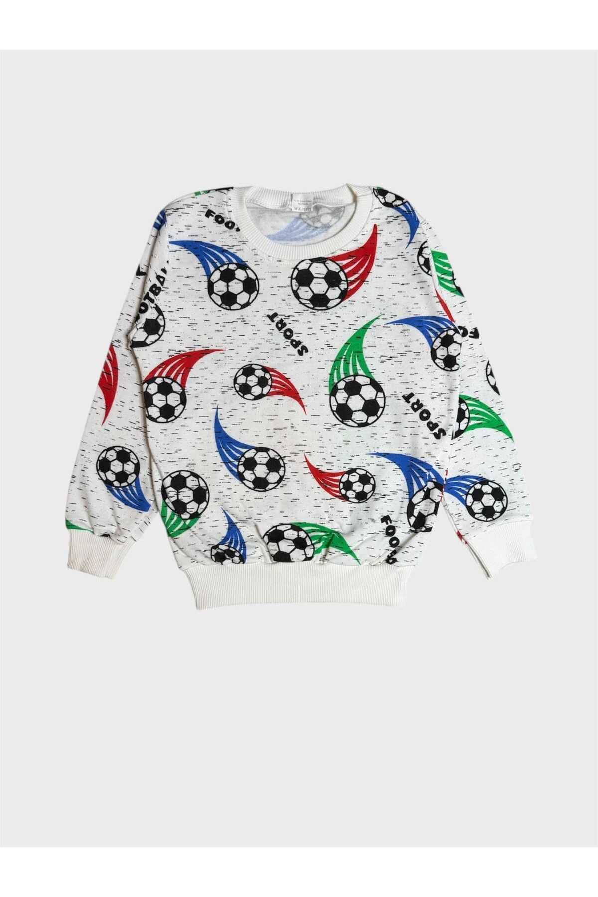 tusem butik homewear Erkek Çocuk Pamuklu Şardonlu Beyaz Top Desenli Uzun Kollu Kışlık Pijama Takımı fotoğrafı 5 (önizleme)