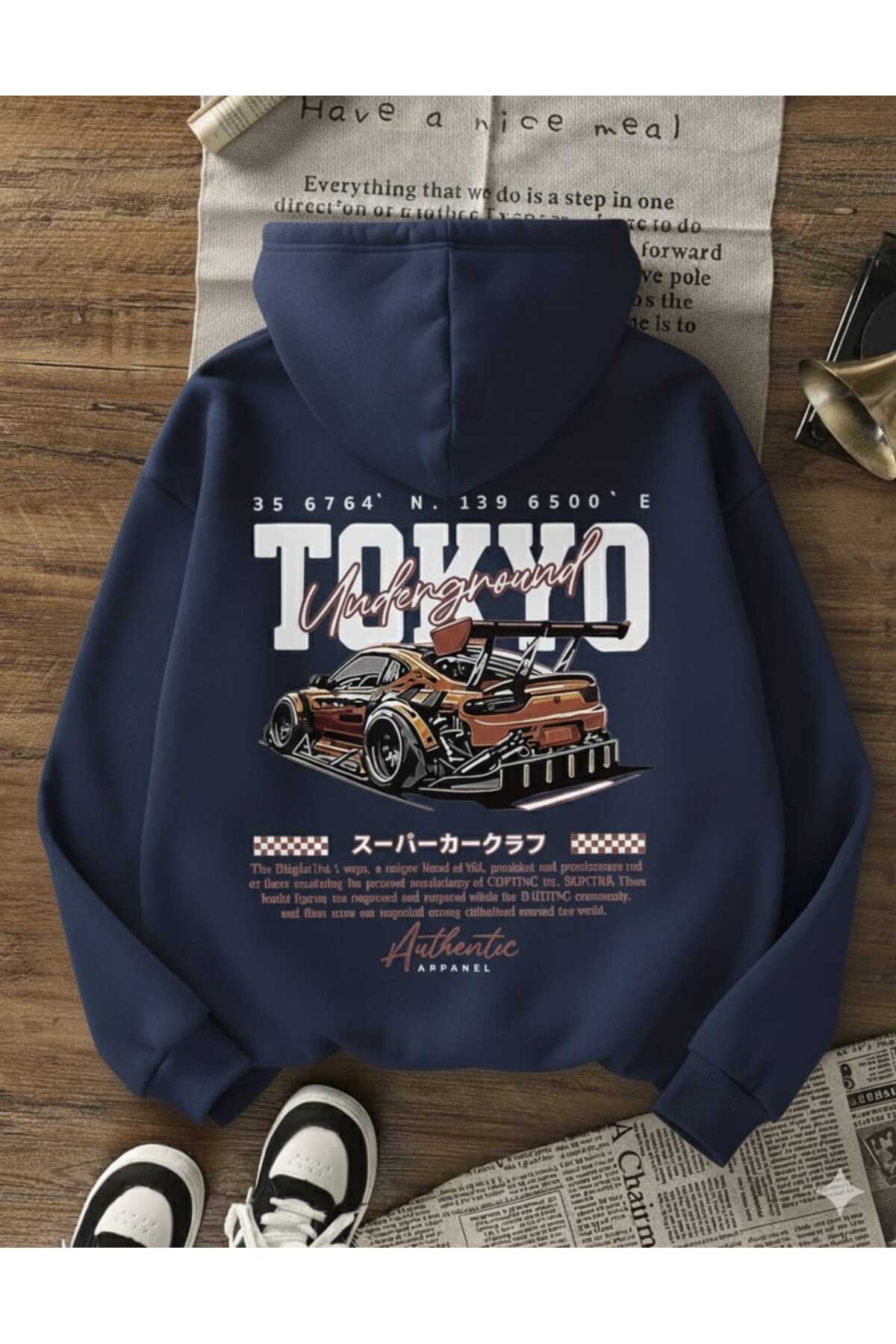 COHERENT Unisex Kadın/Erkek UNDERGRAUND Özel Baskılı Renkli Oversize KAPÜŞONLU Pamuklu Sweatshirt