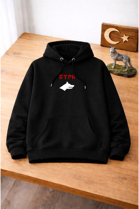 ECKU Sanma Böyle Susacak Baskılı 3 İplik Şardonlu Kumaş Oversize Kalıp Hoodiie