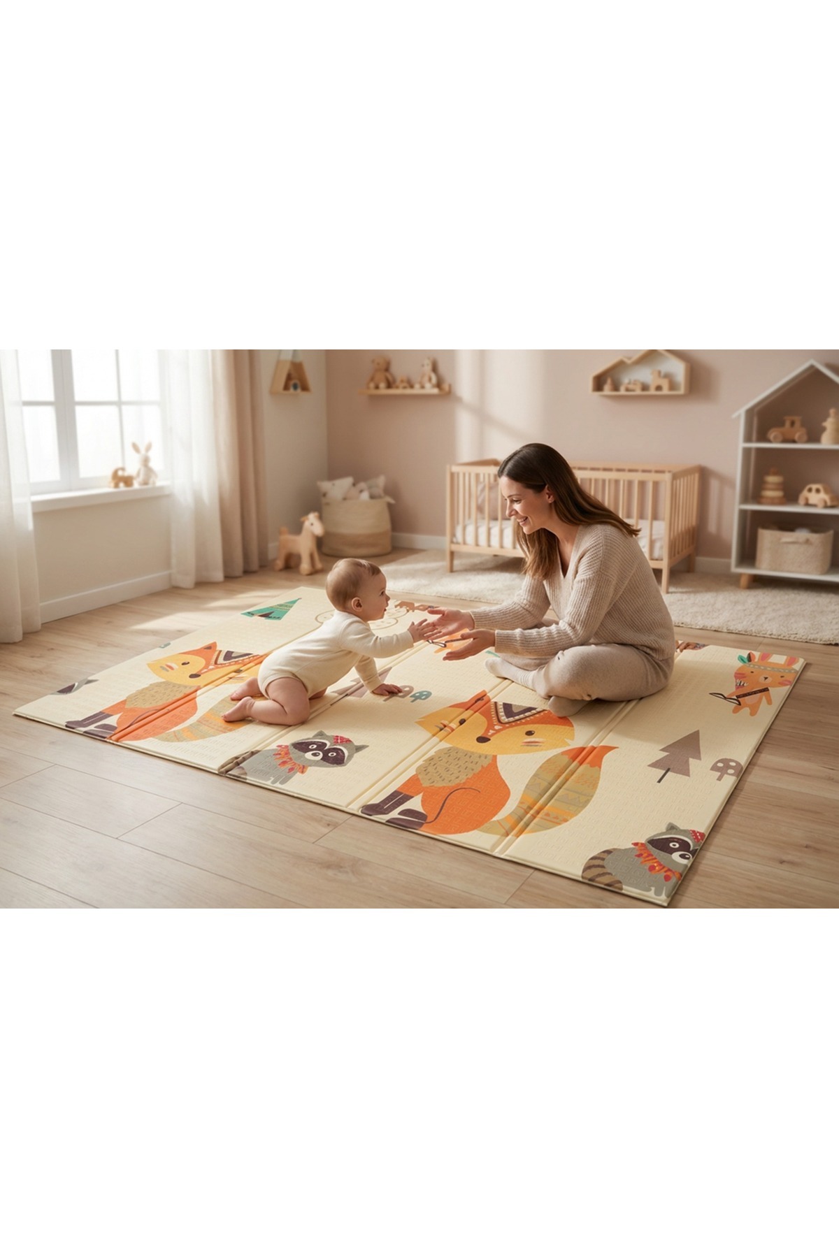 Happy Katlanabilir Çift Taraflı Premium Oyun Matı - Halısı 150x200cm fotoğrafı 3 (önizleme)