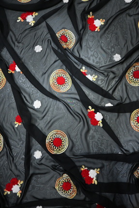 kumasfabrik İŞLEMELİ ŞİFON KUMAŞ EN ; 150 CM