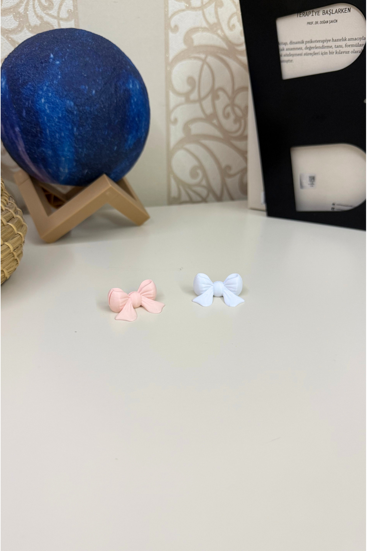 hobier 2 Adet Pastel Pembe, Beyaz Kurdele Tasarımlı Fotoğraf Tutucu, Hatıra, Anı, Çocuk, Bebek Odası fotoğrafı 4 (önizleme)