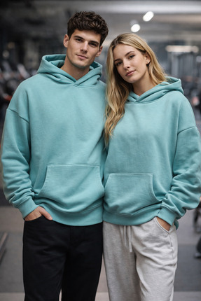 MIRENNA Unisex Kapşonlu Hoodie Kalın Şardonlu Kumaş, İçi Polarlı Kanguru Cepl...