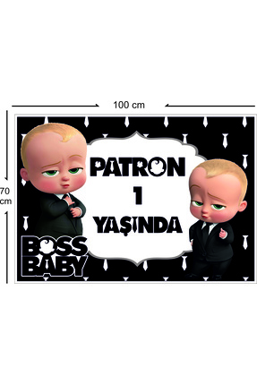 SUFİ DİJİTAL Patron Bebek temalı doğum günü branda afiş pankart