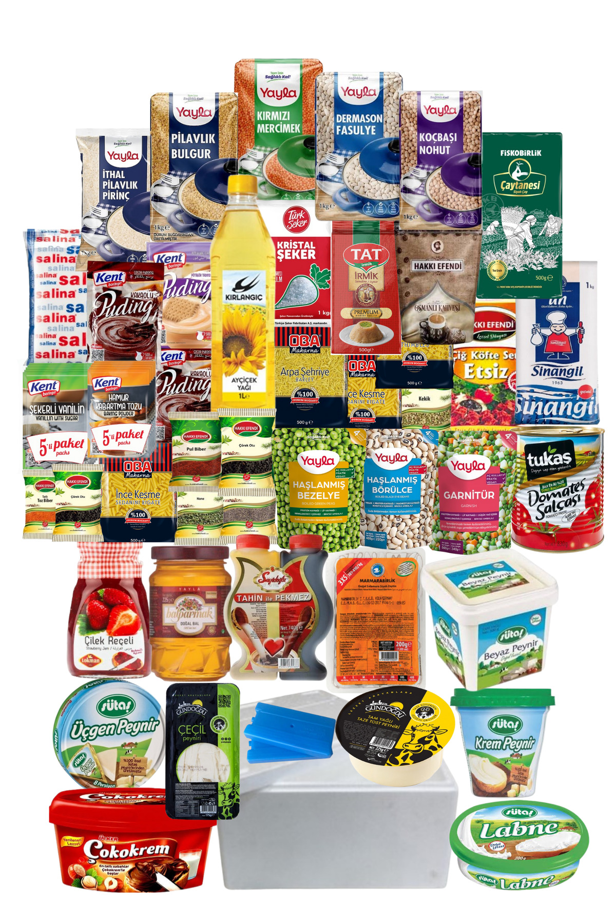 Yayla Ramazan erzak yardım paketi kumanya kolisi kahvaltı ve sahur