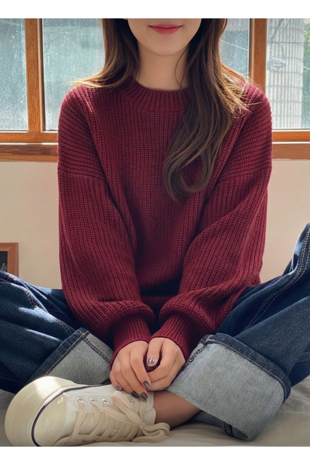 BUWOM  Kadın Oversize Btk Triko Kazak - Görsel 2