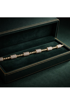 VALENTRA Taşlı Top Zincir Zarif Bileklik - Altın Renk