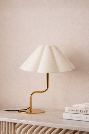 HOMİNG Lune Gold Saten Başlık Modern Abajur 242412