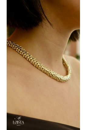 Mi Loista Jewelry Mi Loista Zirkon Taşlı Balıksırtı Gold Kolye