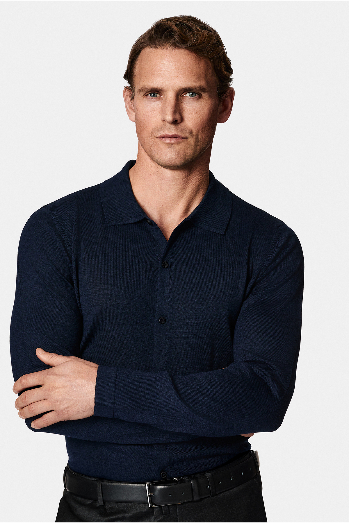 کیگیلی پیراهن بافتنی پشمی یقه دکمه‌دار معمولی