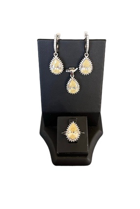 Turkuaz Silver Sirtin Taşlı Set Takım