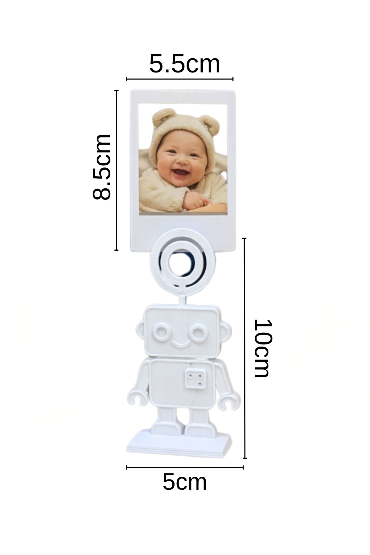 hobier 2 Adet Mavi Beyaz Robot Figürlü Fotoğraf Tutucu, Bebek Odası Dekoru fotoğrafı 2 (önizleme)