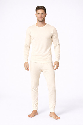 SİWELLİ %100 PAMUK, Krem, Alt Üst Takım, Sıcak Tutan İçlik Takım