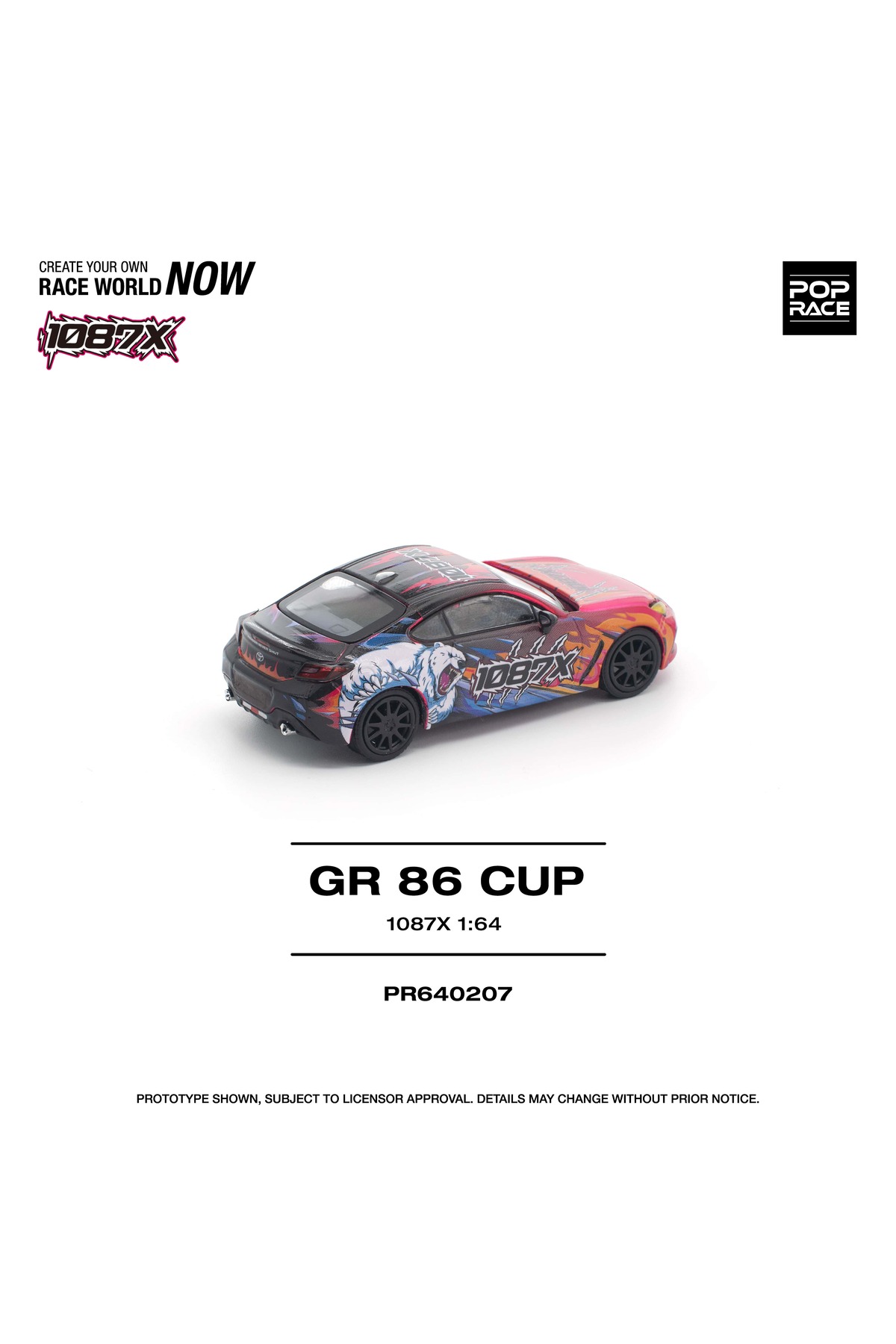 pop race 1 Pop Race Toyota GR86 Cup 1087X Livery 1:64 Diecast