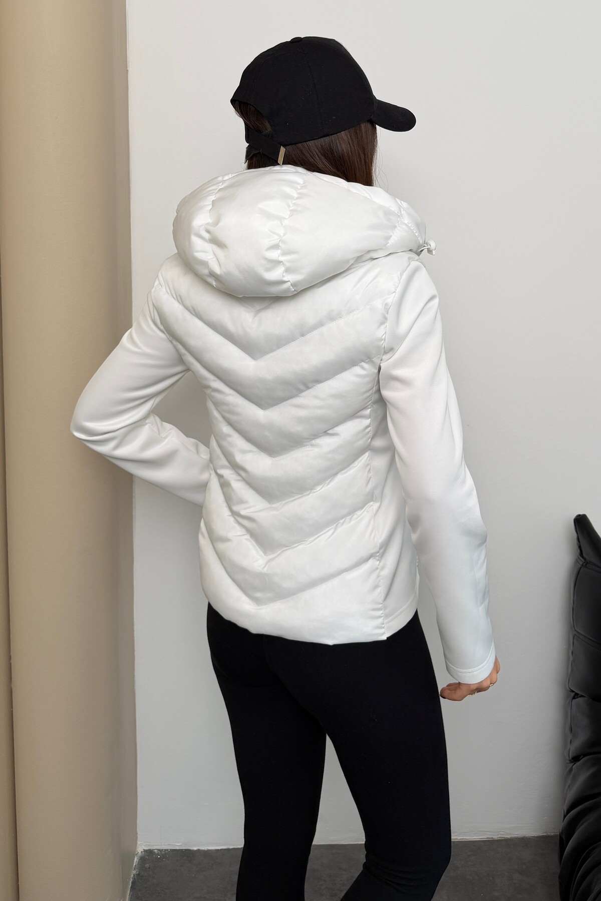 moda armanc  Kadın Kapüşonlu Şişme Mont Range Rover Mom Ceket - Görsel 5