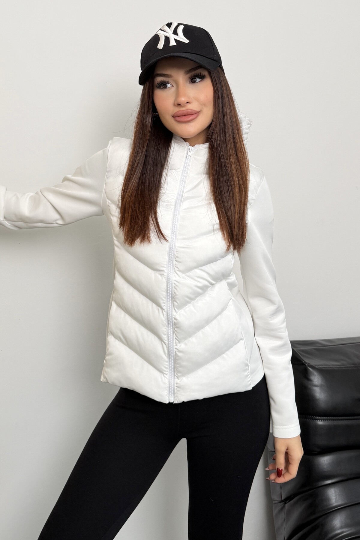 moda armanc  Kadın Kapüşonlu Şişme Mont Range Rover Mom Ceket - Görsel 3