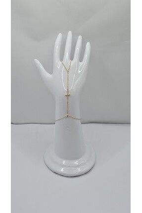 ahsenaksesuar2025 Paslanmaz Çelik Altın Renk Harf Detaylı Zirkon Taşlı -T- Ha...