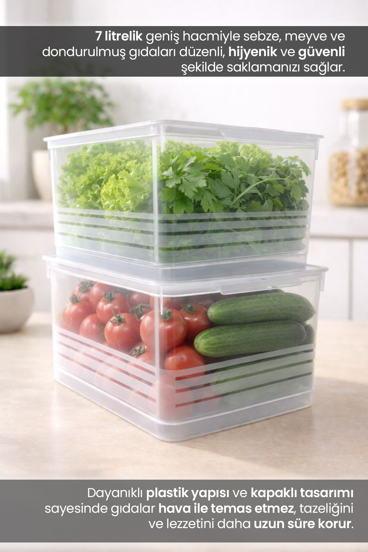 naturelove 2'li 7 Lt Çok Amaçlı Un Bakliyat Saklama Kabı Seti