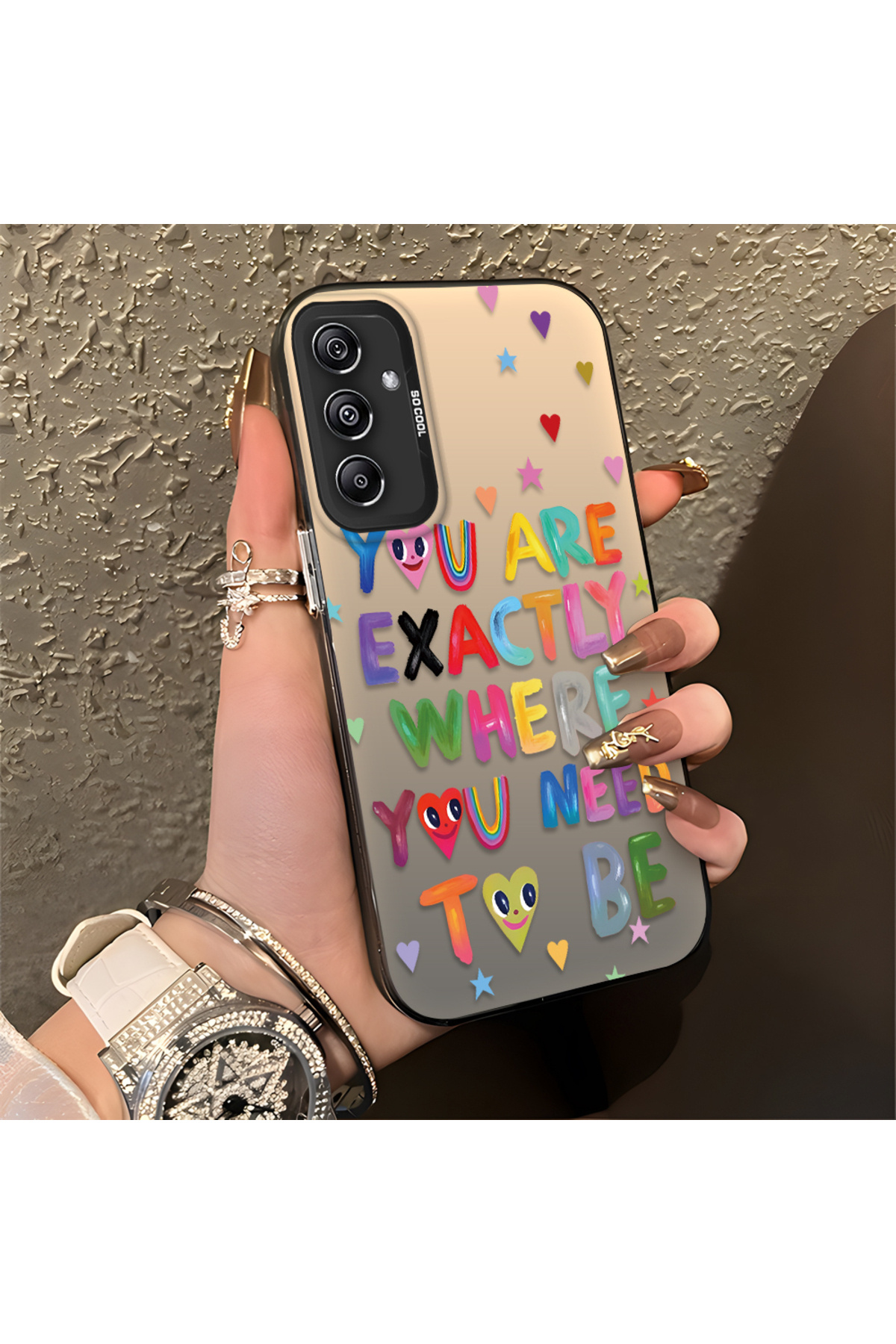 Samsung Galaxy A24 Compatible Matte Glossy Surface Impact Protection Colorful Silver Case Graffiti