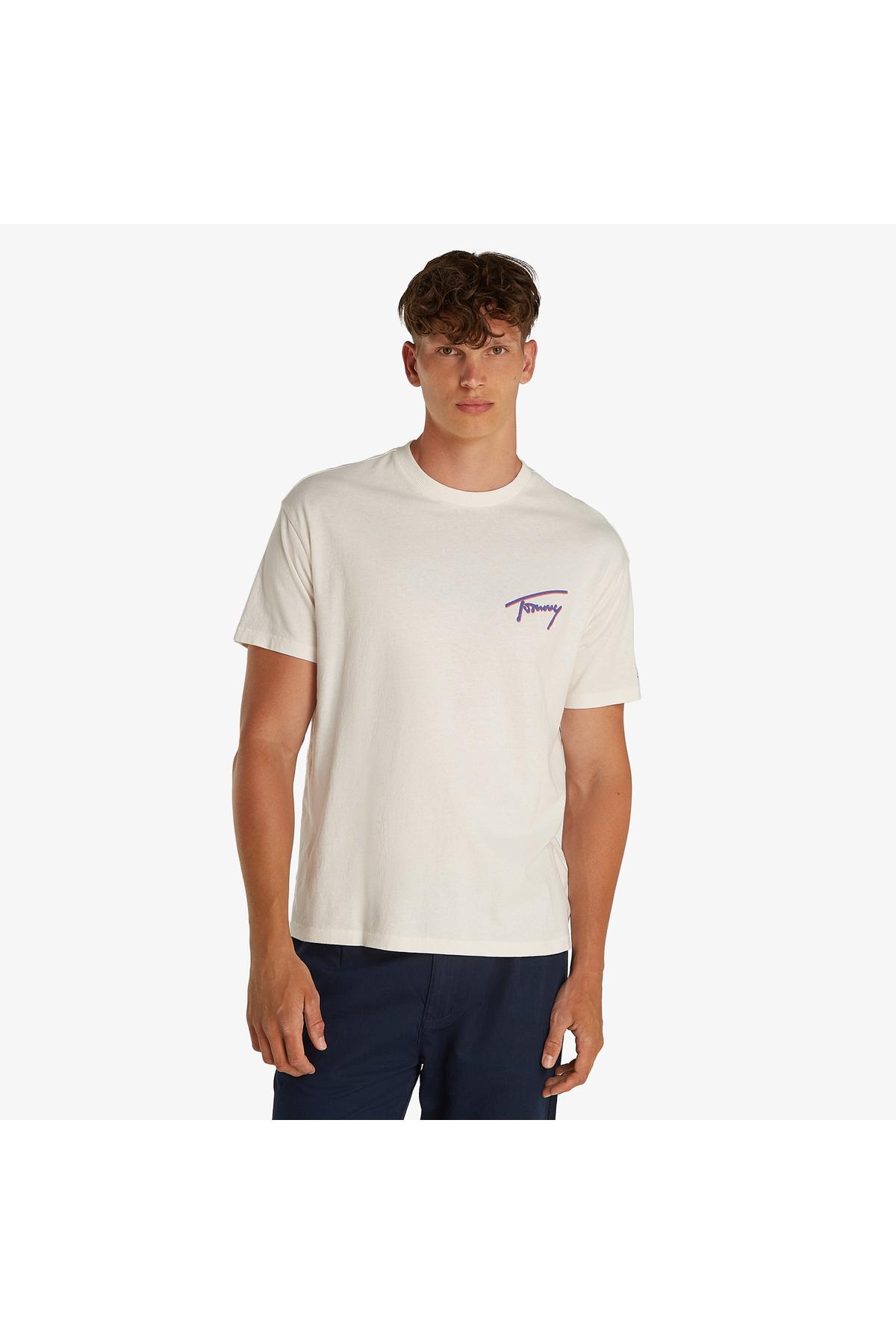 تامی هیلفیگر تی شرت مردانه خاکستری طرح محو شده Tommy Jeans