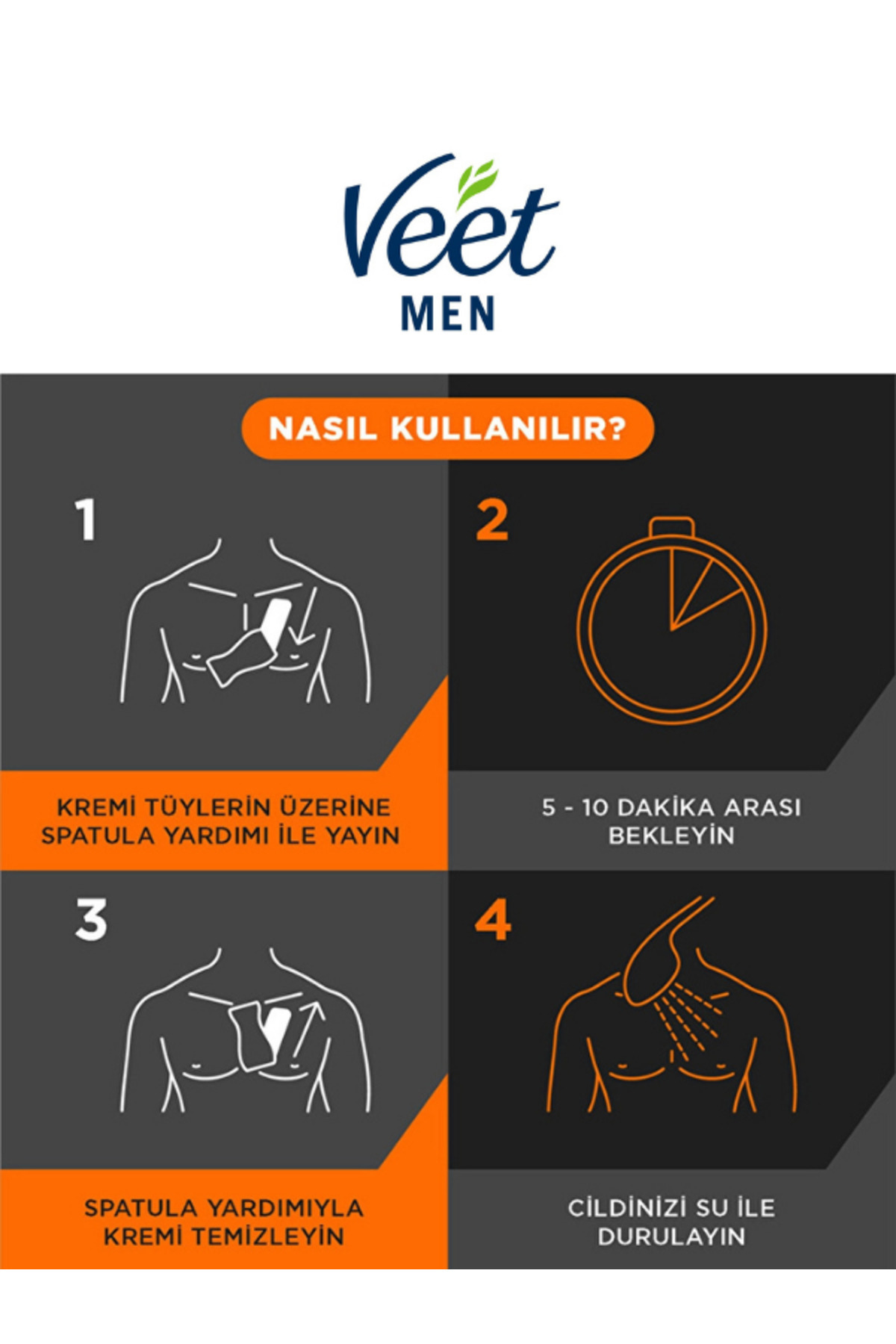Erkekler İçin Tüy Dökücü Krem Hassas Ciltlere Uygun Pratik Kullanım 200 ml — TDK-HC-200M-X7 — تصویر 4 از 8