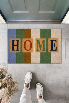 Dormot Modern Dijital Baskı Home Renkli - Kapı Önü Paspası