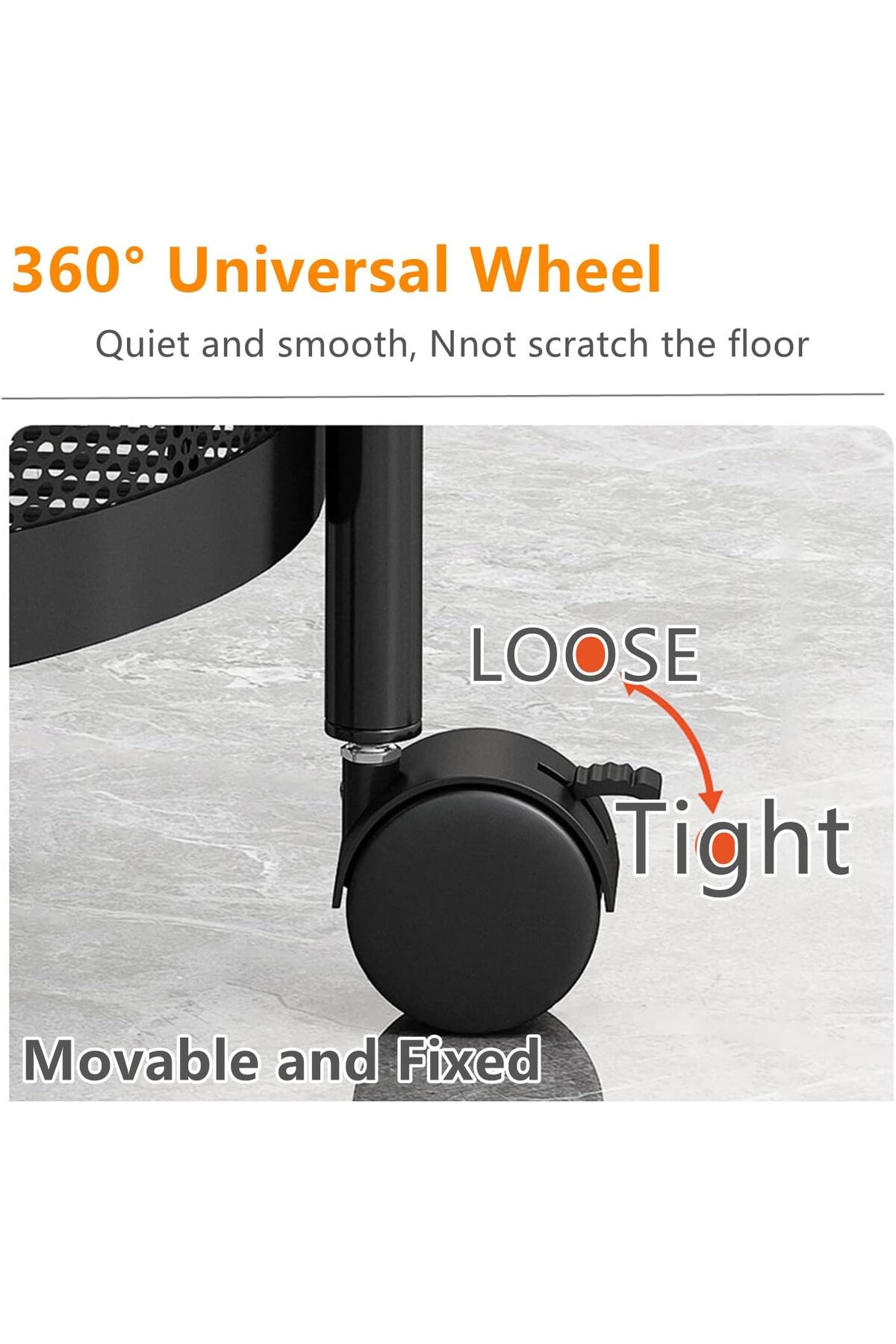 منظم دوار وسلة فواكه وخضروات بعجلات – رف تخزين متحرك متعدد الطبقات للمطبخ