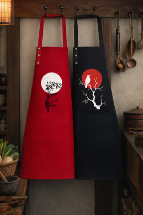 Hulganz Mutfak Önlüğü Seti 2'li Leke Tutmaz Su itici Kumaş Solmaz Baskı Güneş...