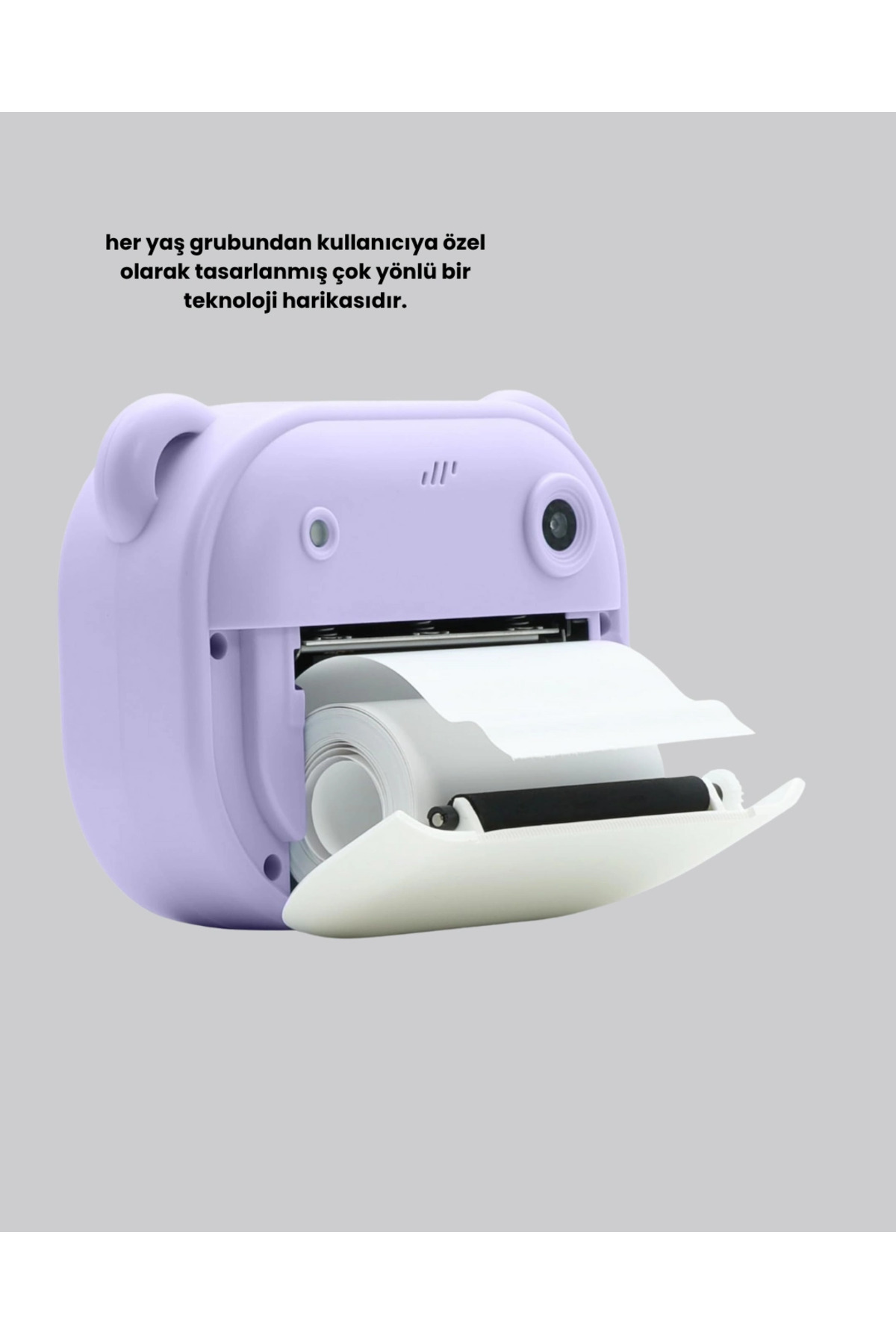 Epilons Mor - Anında Baskılı Çocuk Kamerası - 18 Efektli, Oyunlu, Müzik Çalarlı Termal Fotoğraf Makinesi fotoğrafı 3 (önizleme)