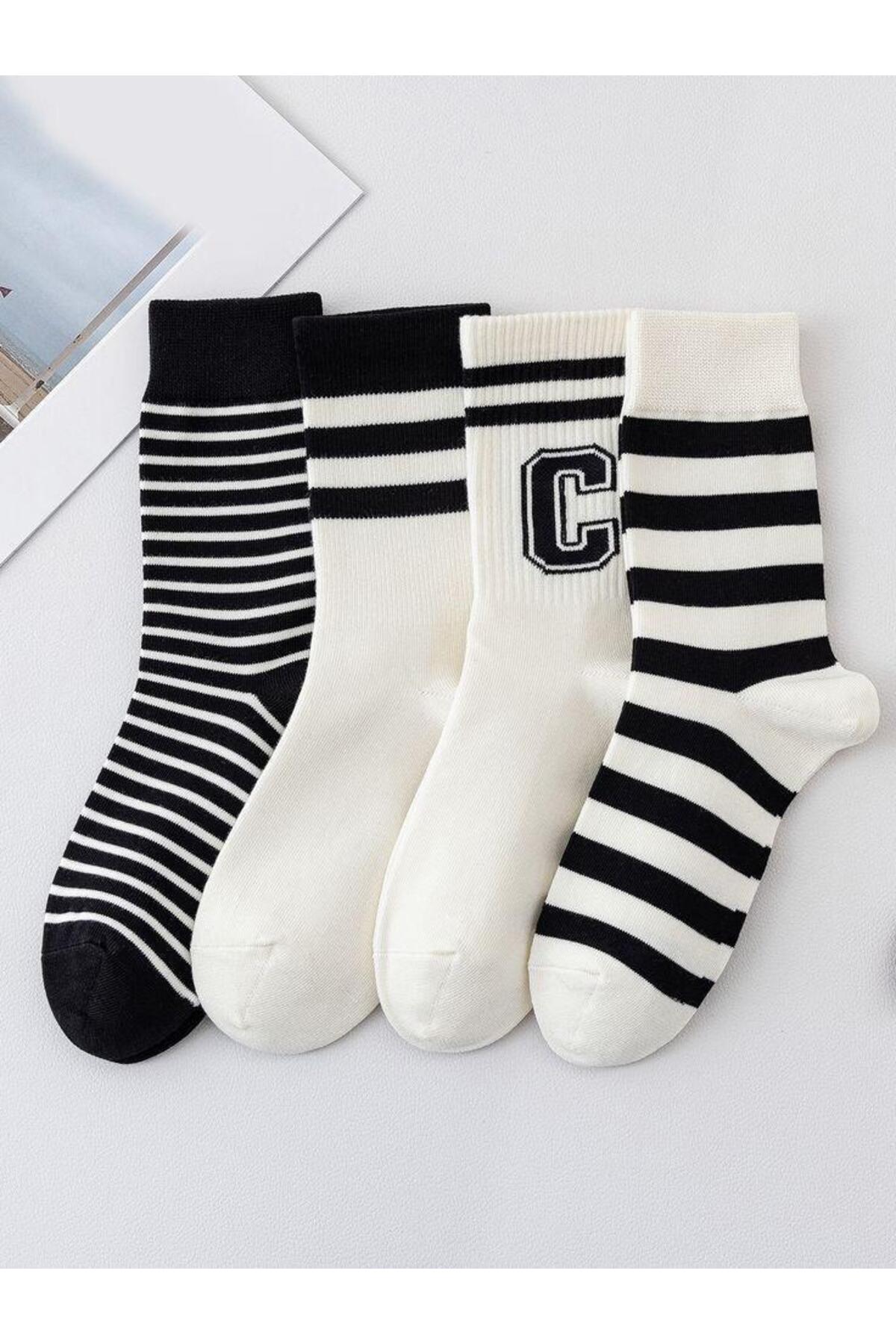 H&N Socks 4'lü Ekonomik Paket Unısex Tenis Çorap Set