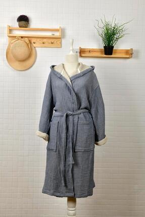 Evini Love MÜSLİN BORNOZ MAVİ