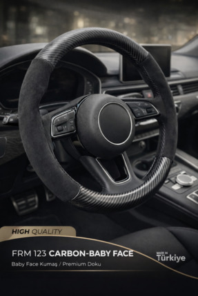 Form Geçmeli Direksiyon Kılıfı Carbon Sunideri \ Baby Face Kadife 38cm %100 Y...