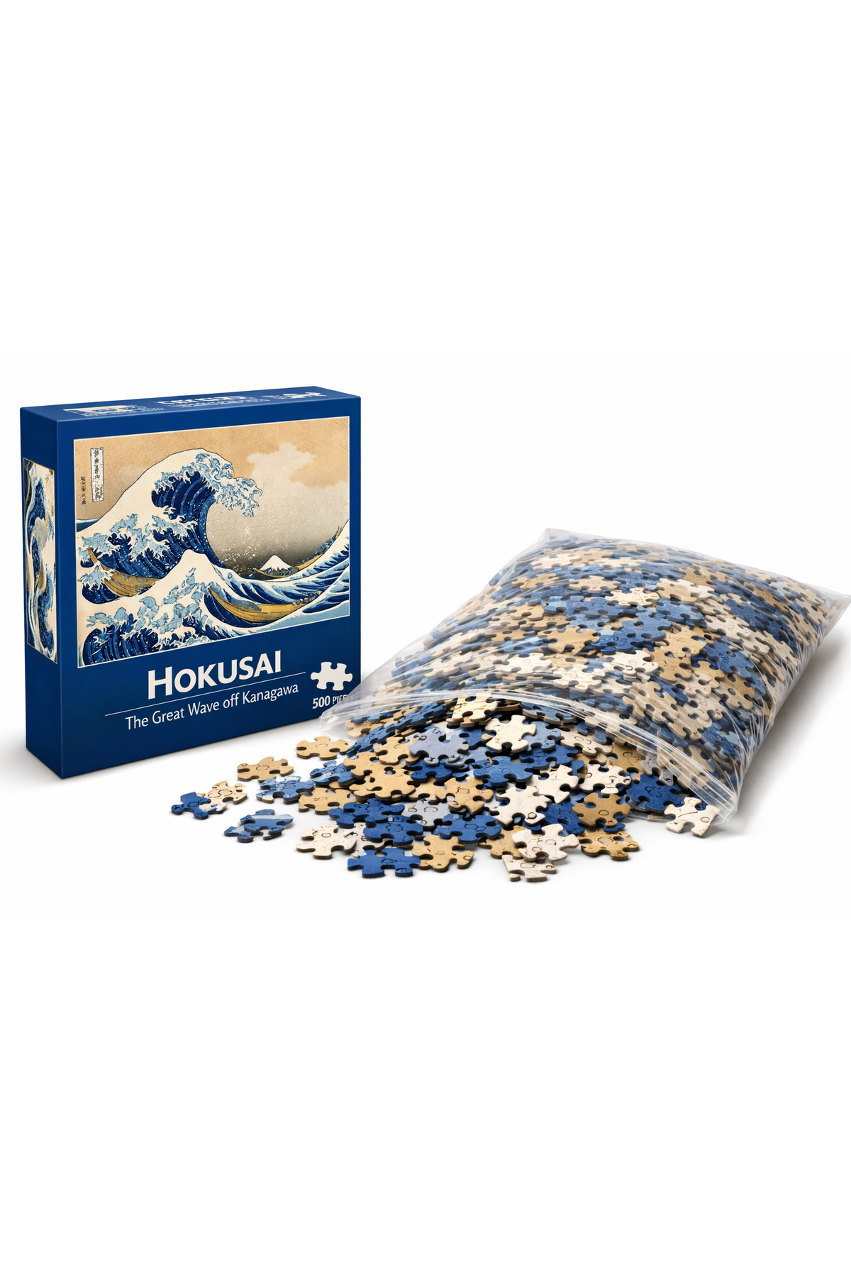 EXİN Hokusai The Great Wave off Kanagawa 500 Parça Ahşap Puzzle