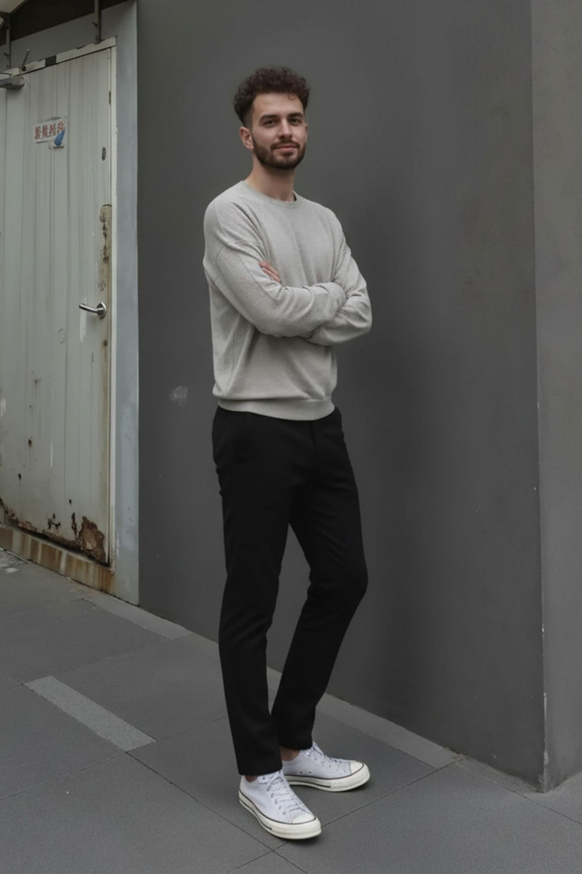 Erkek Krem Esnek Likrali Bilek Boy Kumaş Pantolon görsel 3