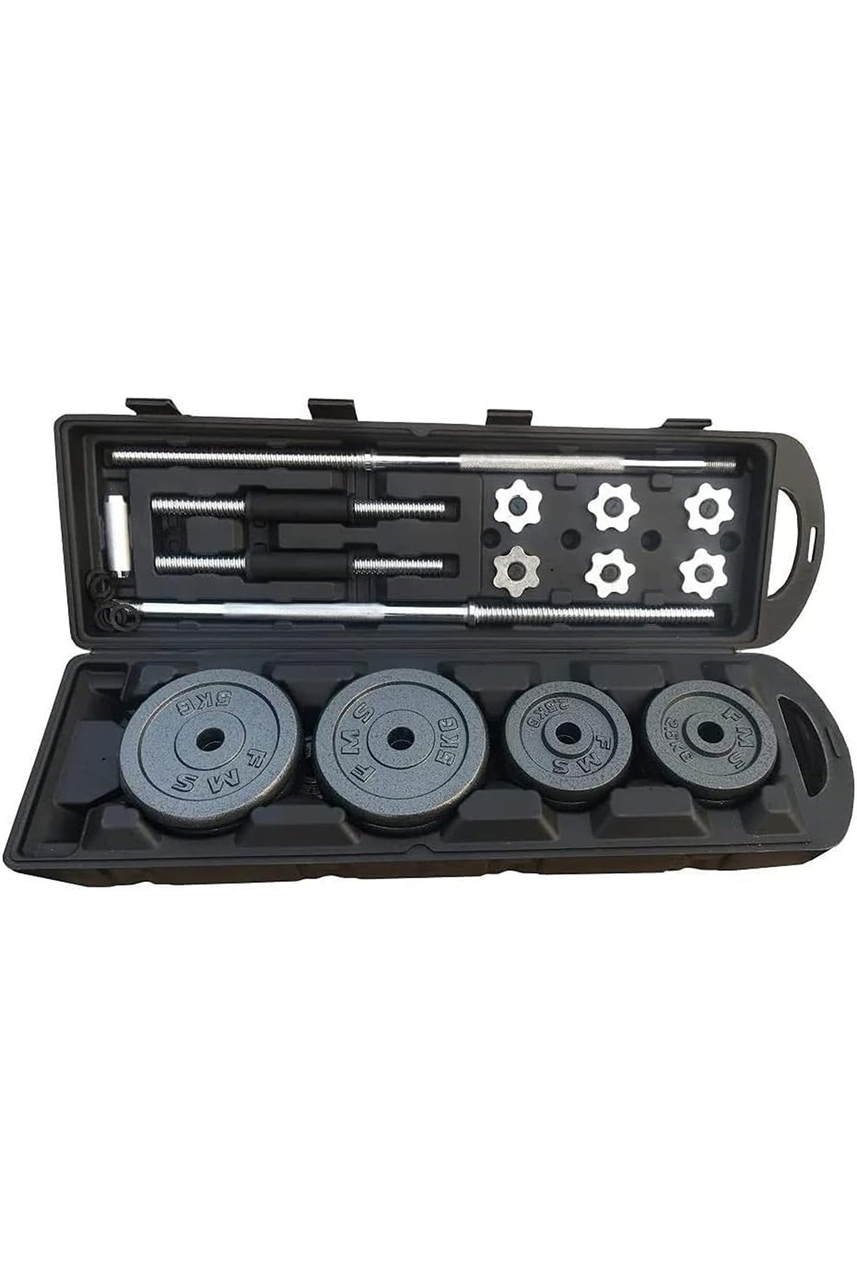 أثقال حديد 50 كيلو قابلة للتعديل – طقم دمبل وبار للتمارين المنزلية والجيم